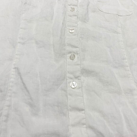 VTG Y2K Alice Blue 100% Linen White Blouse Size XL Button Down Embroidered Tee - Picture 4 of 10